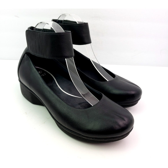 Dansko Lulu Womens Size EU 41 US 10.5-11 Black Leather MaryJane Ankle Strap Shoe - Picture 1 of 13